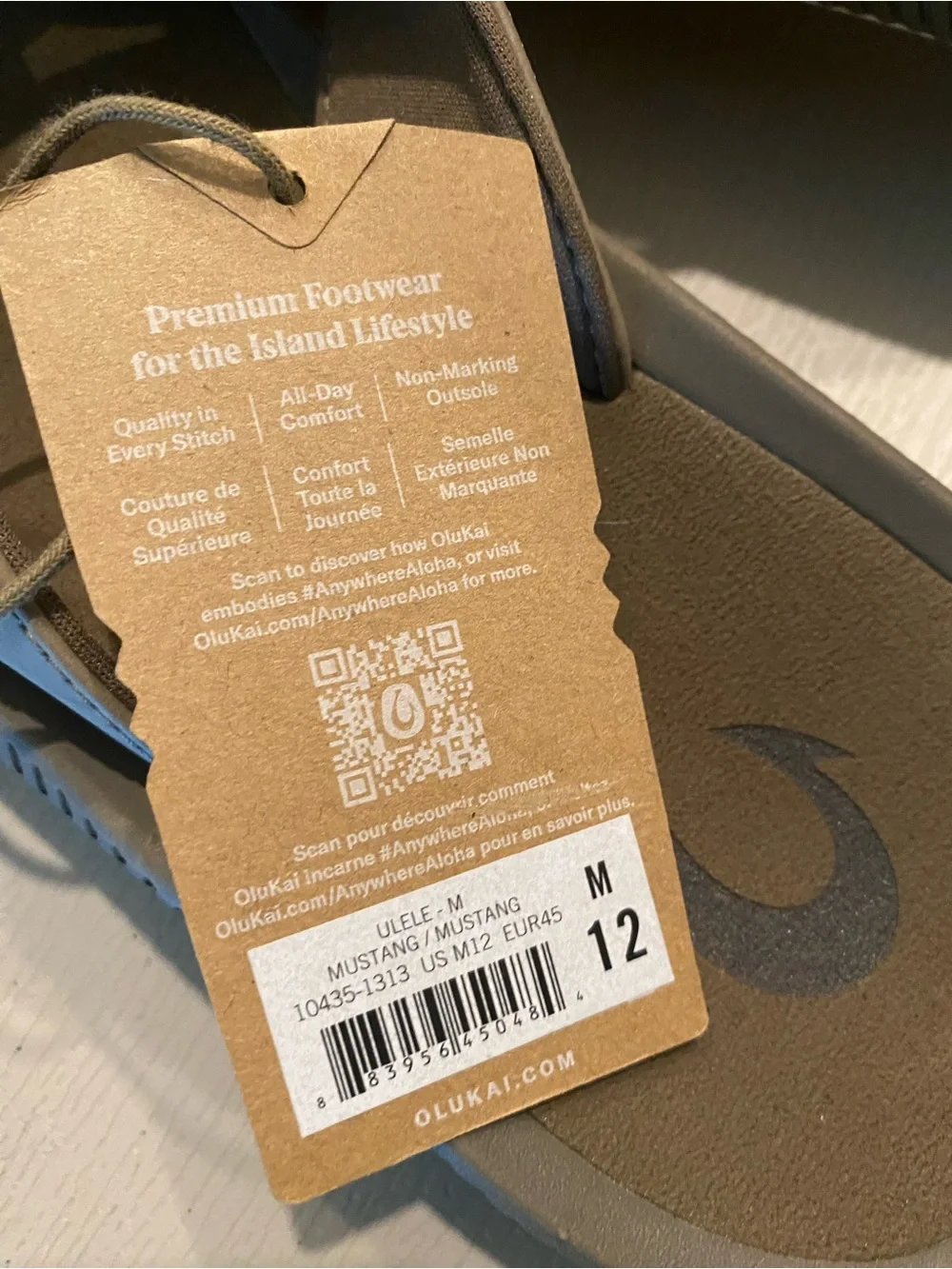 OLUKAI Men Ulele color mustang Sandals 12 NEW